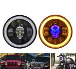 7 Inch Skull Led Headlights - Headlamp Waterproof For Motorcycle/Suv