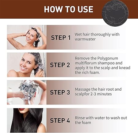 Hair Darkening Shampoo Bar, Black Soap for Gray Hair, Natural Organic Conditioner and Repair Essence