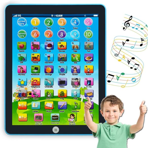 Kids Learning PadTablet Interactive Toddler Toys with Words Numbers Alphabets Music English Electronic Educational Toy