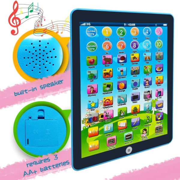 Kids Learning PadTablet Interactive Toddler Toys with Words Numbers Alphabets Music English Electronic Educational Toy