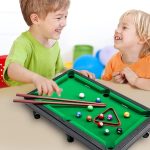 Mini Pool Table For Kids With 2 Pool Cues, Set Of Billiard Balls And Rack, Complete Small Pool Table Set For Children