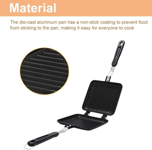 Non-Stick Sandwich And Panini Maker With Insulated Handle