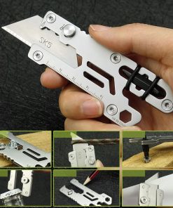 Utility Knife, Retractable Razor Blade, Titanium Box Cutter Locking Razor Knife, Edc Knife Multi-Tool