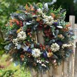 Large Christmas Fall White Pumpkins Ranunculus Wreath