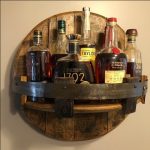 Bourbon Whiskey Barrel Shelf - Rustic Bar Accessories