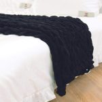 Chenille Chunky Knitted Blanket, Thick Cable Knit Throw For Couch Bed Sofa