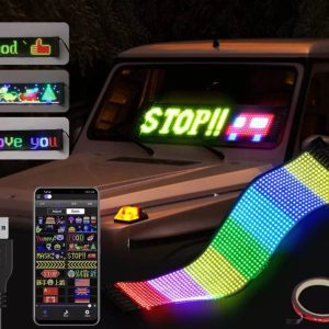 Led Car Sign, Programmable Led Matrix Panel, Flexible Screen Display Animation Message Scrolling Sign, App Control For Cars, Shop, Bar, Party Festival