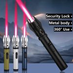 Lightsaber Butane Torch Lighter, Windproof Adjustable Refillable Red Flame Jet Torch Lighter With Safety Switch