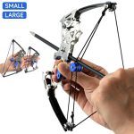 Mini Archery Compound Bow And Arrow Set, Stainless-Steel Mini Pocket Survival Bow Right/Left Hand For Target Shooting Practice, Indoor And Outdoor Entertainment, Fun Gift