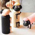 Cartoon Whimsical Sheep Kids 300Ml Glass Water Bottle