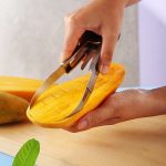 Stainless-Steel Multifunctional Fruit Splitter Corer Dicer, Dual Head Mango Slicer