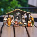 Nativity Set 12-Piece Christmas Nativity Scene Figurine, Hand Resin Craft Statue