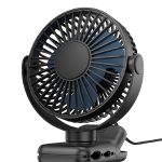 Portable Rechargeable Clip On Fan, 8 Inch Battery Operated Fan, 24 Hours Work Time, 4 Speeds Personal Fan, Ideal For Outdoor Camping Golf Cart Home Office Blue