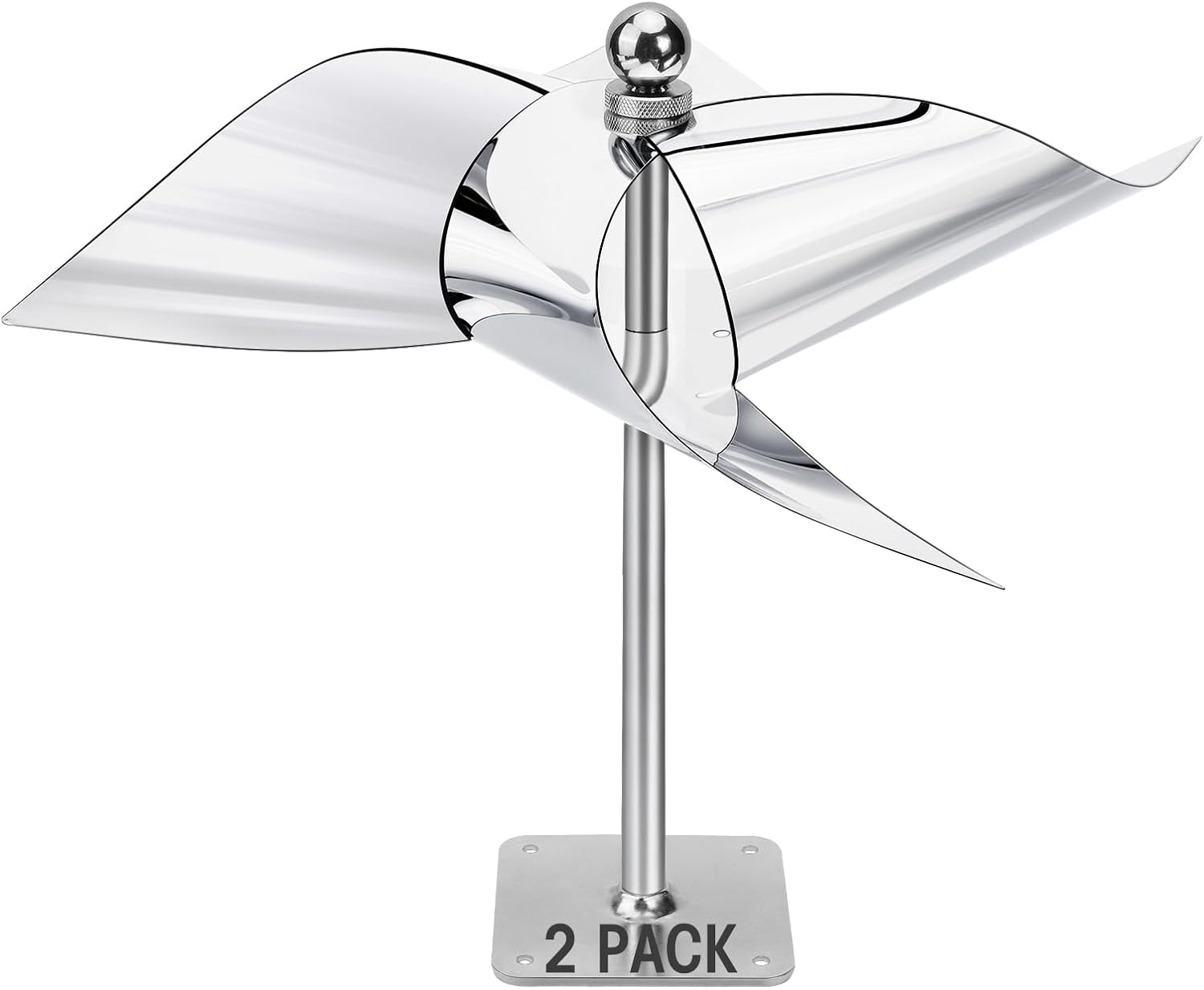 2 Pack Reflective Pinwheel Bird Deterrent, Spinning Bird Deterrent, Weatherproof Bird Scare Devices To Keep All Birds Away Like Woodpecker And Pigeon