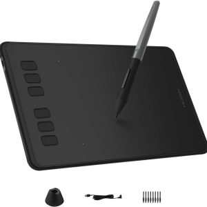 Huion Inspiroy H640P Drawing Tablet, 6X4 Inch Art Tablet With Battery- Stylus, 8192 Pen Pressure, 6 Keys, Graphics Tablet For Drawing, Writing, Design, Teaching, Work With Mac, Pc & Mobile