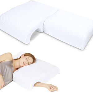 Homca Memory Foam Cuddle Pillow, Shoulder Pillow For Side Sleepers, Arm Pillow With Arm Hole For Sleeping, Side Sleeper Pillow For Arm Pressure With Breathable Pillowcase