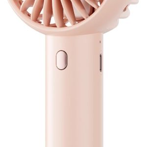 Gaiatop Mini Portable Fan, Powerful Handheld Fan, Cute Design 3 Speed Personal Small Desk Fan With Base, Lightweight Makeup Usb Rechargeable Fan For Stylish Girl Women Travel Indoor Outdoor Pink