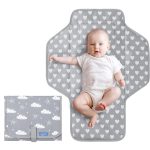 Baby Portable Changing Pad Travel – Waterproof Compact Diaper Changing Mat With Built-In Pillow – Lightweight & Foldable Changing Station, Newborn Shower Gifts