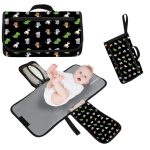 Portable Diaper Changing Pad And Storage – Newborn Or Toddler – Easy To Use – Sleek Waterproof Design – Fits In Back Packs, Stroller Etc Easily – Portable Newborn Baby Care Essentials (Black)