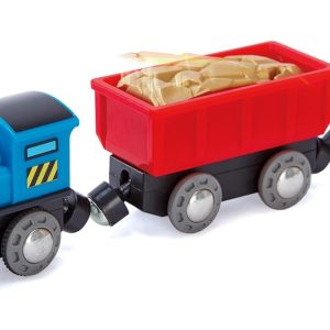 Hape Battery Powered Engine Set | Colorful Wooden Train Set, Battery Operated Locomotive With Working Lamp Multi-Color, L: 11.4, W: 1.4, H: 2 Inch