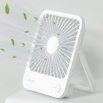 Jisulife Desk Fan Battery Rechargable Fan,4500Mah 180°Foldable Portable Personal Fan, 4 Speeds Adjustable Long Battery-Life For Home Office Travel Outdoor Gifts For Women Men-White