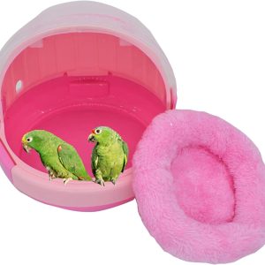 Bonaweite Bird Travel Carrier, Transparent Easy Access Door Cage, Lightweight & Portable Parrot Carry Case With Mat