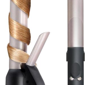 Mqupin Rotating Curling Iron 1 Inch Professional Automatic Wave Hair Curling For Women, Dual Ceramic Voltage Fast Heating Hair Curlers For Long/Middle/Short All Hair (1 Inch, Rose Gold)