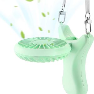 Outxe Personal Necklace Mini Fan 3000Mah Hands- Portable Fan Usb 3 Settings, Folding Electric Cooling Fan Handheld Fan