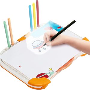 Projection From Bottom Kids Drawing Projector, Light Up Tracing Pad, Portable Girls And Boys Sketching Painting Board Box, Birthday Gifts, Include 64 Projection Images And 6 Color Pens