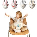 Portable High Chair, Horizontal Fixing Booster Seat Harness, Baby Travel Essential For Babies & Toddlers, Foldable Packable Adjustable Straps Shoulder Belt, Fit Any Chair Machine Wash(Beige_Car)