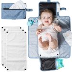 Portable Diaper Changing Pad For Baby – Compact Baby Changing Pad For Newborn Girl & Boy – Portable Baby Travel Changing Pad With Waterproof Design, Built In Storage & Cushioning