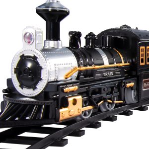 Train Set For Kids, Electric Christmas Train Toys Sets For Boys Girls With Sound Include Locomotive Engine, 3 Cars And 10 Tracks, Classic Toys Birthday Gifts For Age 3 4 5 6 7 8 Years Old Kids