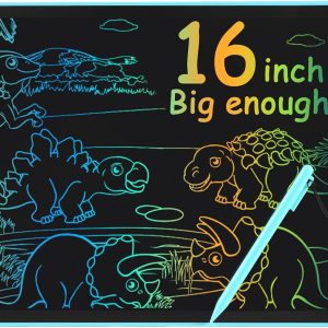 16 Inch Lcd Writing Tablet For Kids Adults,Colorful Drawing Pad Doodle Board School Supplies Toys For Girls Boys 3 4 5 6 7 8 Year Old Girl Boy Birthday Gift Ideas (Blue)