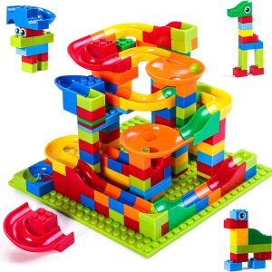 168 Pcs Mini Marble Run Building Blocks Classic Blocks Stem Toy Bricks Set Kids Race Track Compatible Various Track Models With All Major Brands For 3+ Boys Girls Toddler