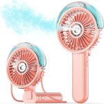 Sweetfull Portable Misting Fan – 180° Foldable Handheld Personal Fan With Mist Spray, 3 Speeds, 30Ml Water Tank, Usb Rechargeable For Travel, Outdoors, Makeup, Camping, Home, And Office Use