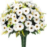 Ouddy Decor 12 Bundles Artificial Flowers For Outdoors, Daisy Flowers With Stems Artificial Plants For Garden Porch Window Box Room Home Decor, Mixed Color