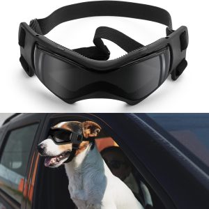 Ownpets Goggles For Dogs, Dog Glasses Uv Protection Goggles Snow Protection Wind Protection Dust Protection With Adjustable Strap, Safety Pet Sunglasses For Small And Medium Dog, Black