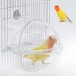 Bird Bath Box For Cage, Parrot Hanging Planet Bathtub No-Leakage Transparent Omnidirectional Observation Tub Shower Box Birds Cage Accessory For Canary Parrot Crested Cockatiel Lovebird