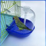 Bird Bath Cage, Cleaning Pet Supplies Bird Bathtub With Hanging Hooks Come With Water Injector For Parrots Spacious Parakeets Portable Shower For Most Birdcage Random Color (S For Square Cage)