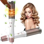 Ckeyin Automatic Curling Iron,Professional Anti-Tangle Auto Hair Curler With 1.25″ Ceramic Ionic Barrel & 4 Temperature,Dual Voltage Rotating With Auto Shut-,One-Click Cool For Hair Styling