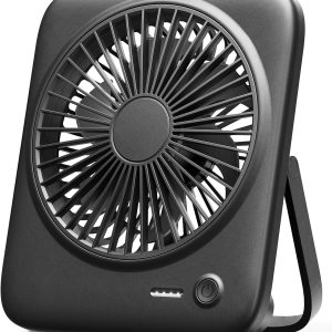 Otlonpe Desk Fan Portable Fan Rechargeable,4000Mah Battery Operated Personal Fan,Small Silent Table Fan Travel Fan With Power Bank,4 Speeds Desktop Fan For Bedroom Home Office Outdoor (Black)