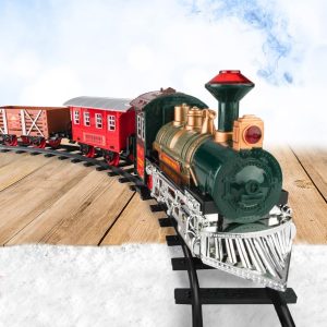 Kids Train Set – Electric Train Set For Boys 3-5 W/Lights & Sound, Train Toy Railway Kits Gift Toy W/Steam Locomotive Engine, 4 Horses & Tracks, For 4-7