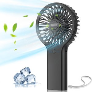 Easyacc Handheld Fan, 5000 Battery Portable Fan [7-35H Working Time] Usb Rechargeable, 4 Speed Cooling Personal Fan, Mini Hand Held Fan For Office Makeup Men Women Summer Outdoor Travel -Black