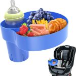 Sspont Kids Car Seat Tray, Travel Tray With Cup Holder For Toddler, Kids Car Seat Food Snack Tray For Road Trip, Stroller Snack Tray Travel Must Haves – Blue