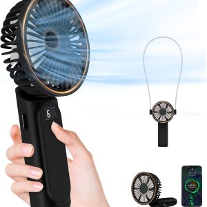 Tunise Portable Handheld Fan, Portable Fan Rechargeable, 4000Mah, 180° Adjustable, 6 Speed Wind, Display Electricity In Real Time, Usb Rechargeable Foldable Fan, Quiet Personal Fan As The Power Bank