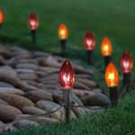 C9 Halloween Pathway Lights Outdoor, 19.5Ft C9 Orange Black Halloween Pathway Marker String Lights With 10 Stakes, Connectable Halloween Walkway Lights Waterproof For Lawn Yard Sidewalk Garden Decor