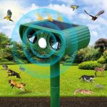 Solar Ultrasonic Animal Repeller, Cat Repellent Outdoor, Dog Deterrent For Squirrel, Raccoon, Skunk, Rabbit, Rodent, Fox, Deer, Bird Etc.With Motion Detection,