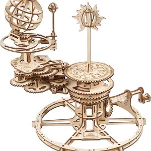 Ugears Mechanical Tellurion 3D Puzzle Planetarium Solar System Model Kit For Self-Assembly Idea Earth And Moon Jigsaw 3D Wooden Puzzles For Adults Rotating Astronomy