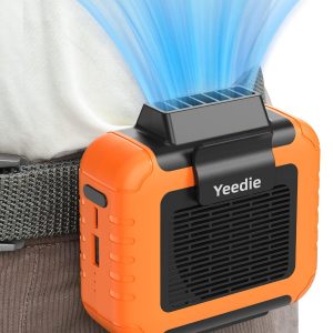 Yeedie Portable Waist Clip Fan, 6000Mah Personal Rechargeable Neck Fan Up To 16H, Strong Airflow, 3 Speed, Hand Battery Operated Belt & Necklace Fan For Working Hiking Fishing