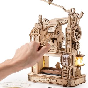 Robotime Printing Press Wooden Puzzle, 3D Puzzles For Adults And Teens, Mechanical Wooden Model To Build, Unique Toy House Warming Birthday For Women/Men